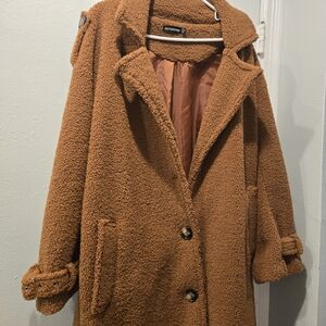 Long PRETTY LITTLE THING Burnt Dark Orange Camel Brown Premium Soft Teddy Bear 8